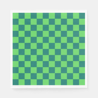 Blue Green Chequered Gingham Pattern Napkin