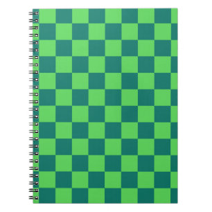 Blue Green Chequered Gingham Pattern Notebook