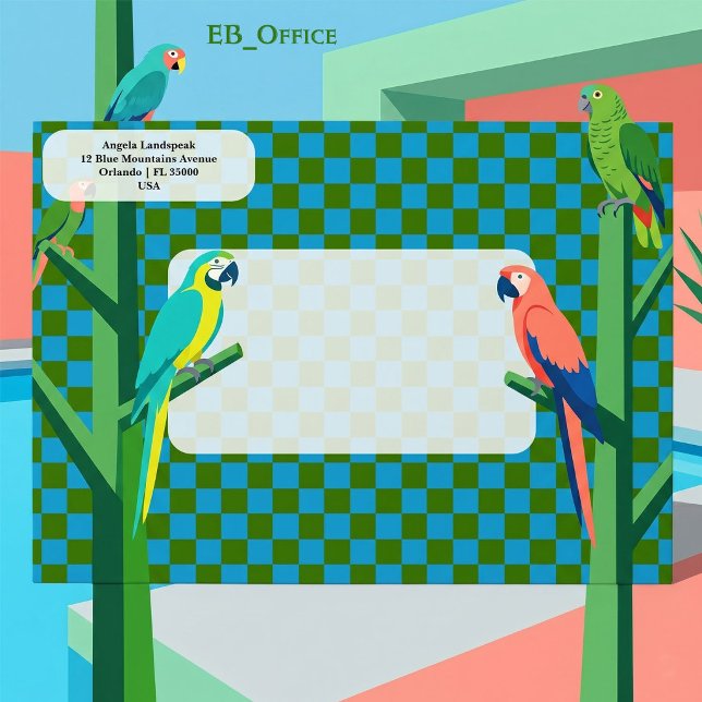 Blue & Green Chequered  Return Address  Envelope (Love the envelope, but looking for a different hue? Visit EB_Office to explore our full collection.)