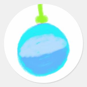 blue green christmas bells  classic round sticker