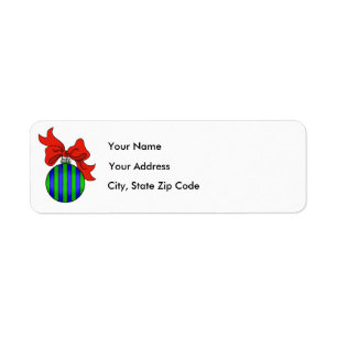Blue & Green Christmas Ornament - Address Label