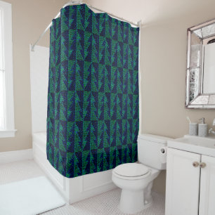 Blue, green Christmas trees.