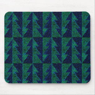 Blue, green Christmas trees.  Mouse Pad