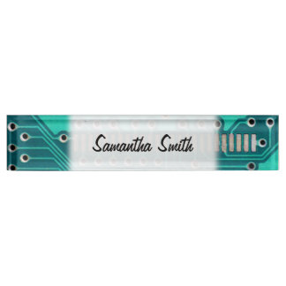 Blue Green Circuit Board - Electronics Photography Nameplate