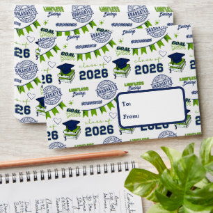 Blue Green Class 2026 Congrats Grad Money Holder Envelope
