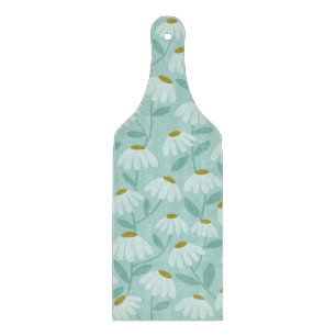 Blue & Green Climbing Daisies Floral Pattern Cutting Board