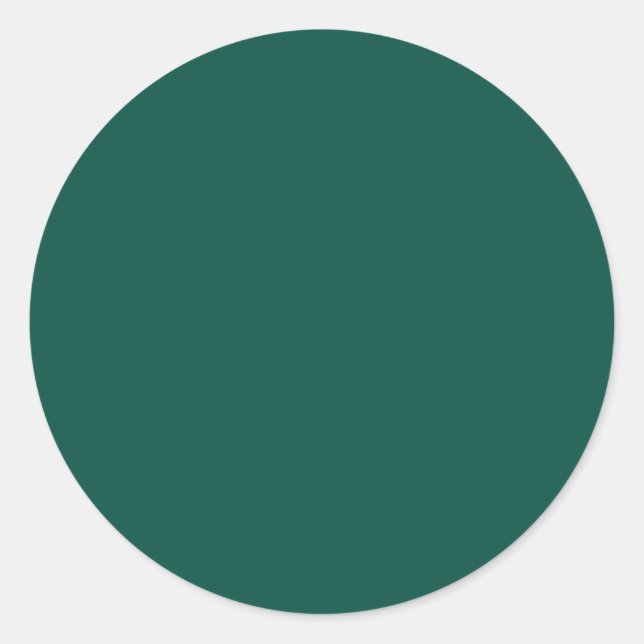 Blue-green (colour wheel) Deep Sea Green  Classic Round Sticker (Front)