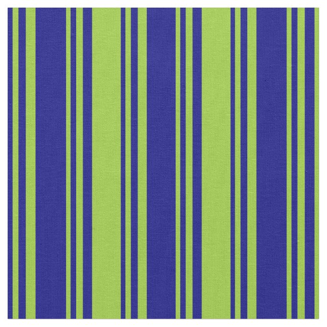 Blue & Green Coloured Lines/Stripes Pattern Fabric (Close Up)