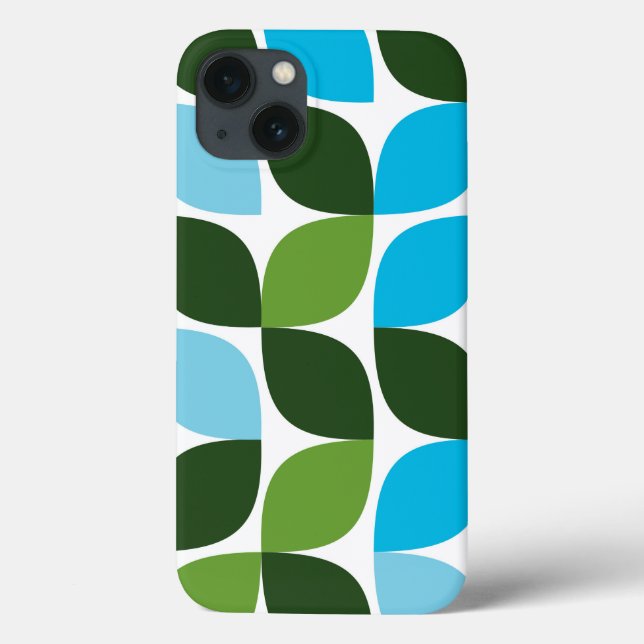Blue, green, cool, trendy, modern nature abstract Case-Mate iPhone case (Back)