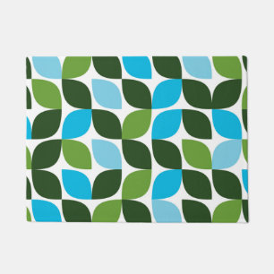 Blue, green, cool, trendy, modern nature abstract doormat