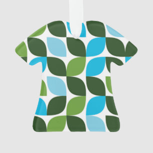 Blue, green, cool, trendy, modern nature abstract ornament