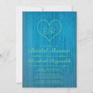 Blue & Green Country Bridal Shower Invitations