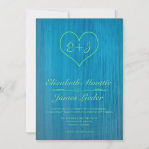 Blue & Green Country Wedding Invitations