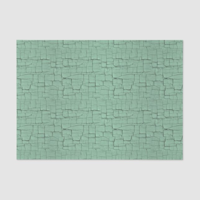 Blue-green crackle paint tissue paper (Front)
