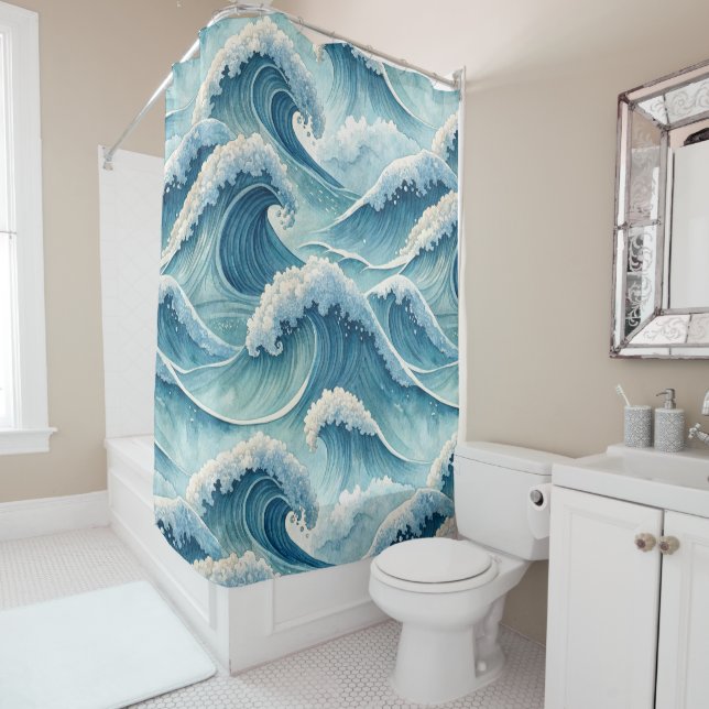 BLUE GREEN CRASHING OCEAN WAVES (In Situ)