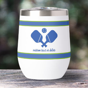 Blue Green Custom Text Personalized Pickleball 