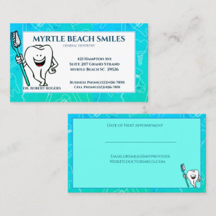Blue Green Dentist Appointment and  Business Card