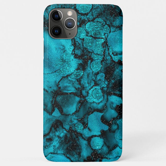 Blue Green Emerald Marble with Glitter Case-Mate iPhone Case (Back)
