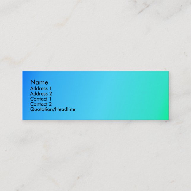 Blue Green Envy Mini Business Card (Front)