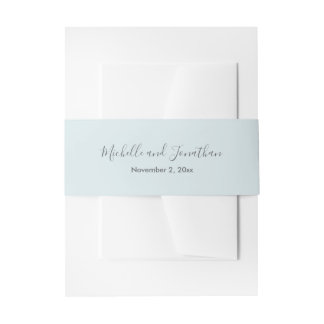 Blue Green Eucalyptus Wedding Invitation Belly Ba Invitation Belly Band
