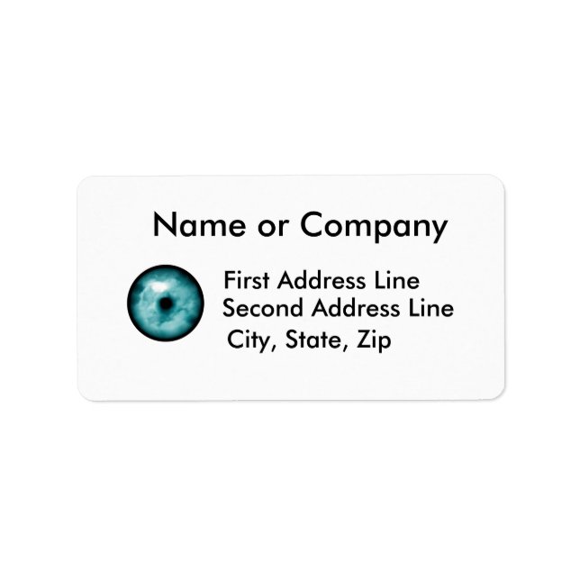 Blue Green eye cloud graphic aqua Label (Front)
