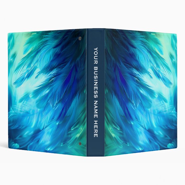 Blue Green Feather Abstract Binder (Background)