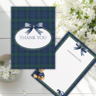 Blue & Green Flat Baby Shower Thank You Card