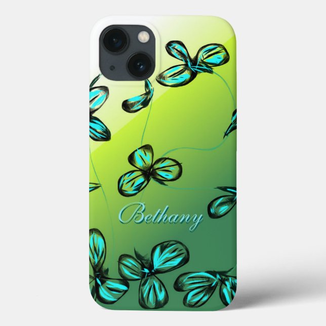Blue Green Floral iPad Mini Case *customize* (Back)