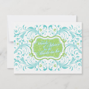 Blue Green Floral Mots de conseil pour la mariée