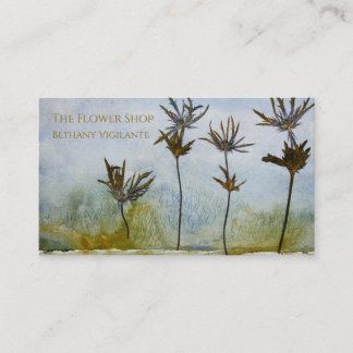 Blue Green Flower Business Card 