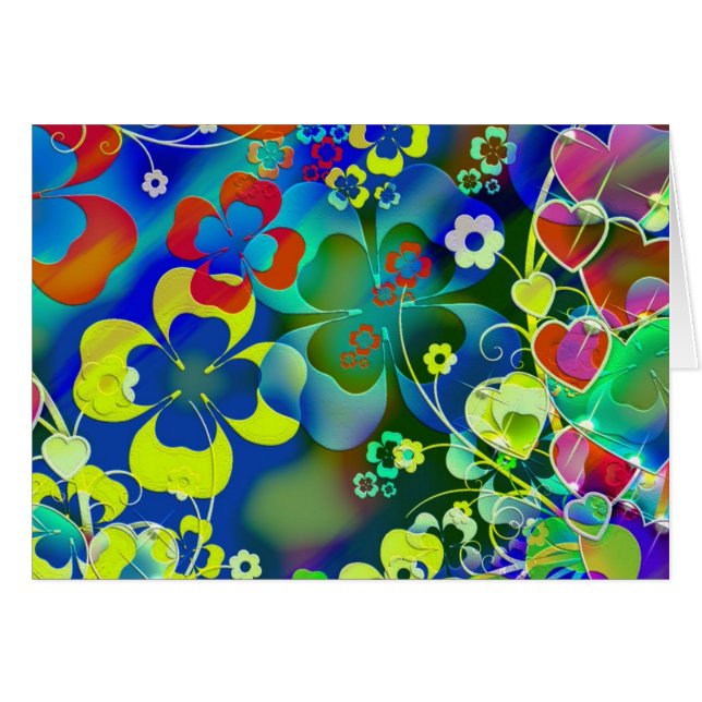 Blue Green Flowers (Front Horizontal)