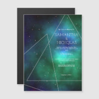 Blue Green Galaxy Geometric Abstract Modern Chic
