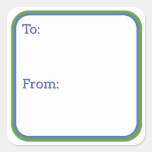 Blue & Green Gift  Sticker