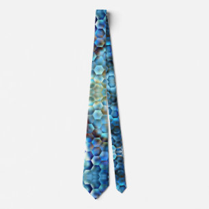 blue green gold purple abstract honeycomb tie