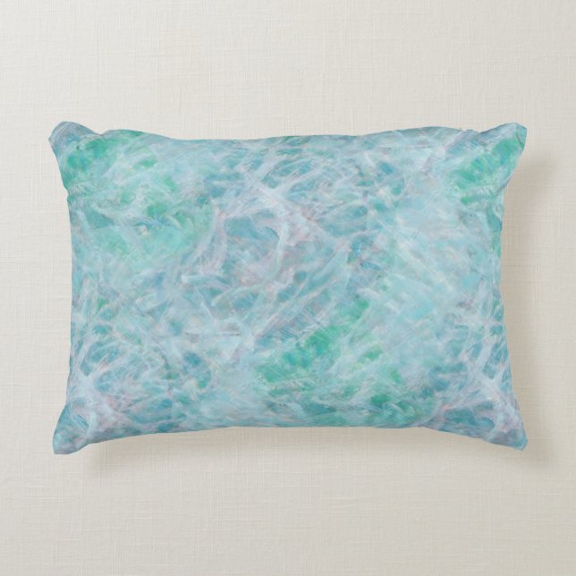 Blue Green Grade A Cotton Accent Pillow 16" x 12" (Front)