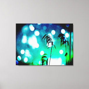 Blue & Green Grass Drama Sparkle Wrapped Canvas
