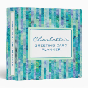 Blue Green Greeting Card Organizer or Any Use Binder