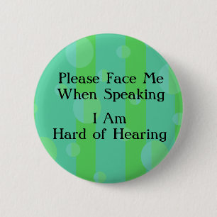 Blue Green Hard of Hearing Button