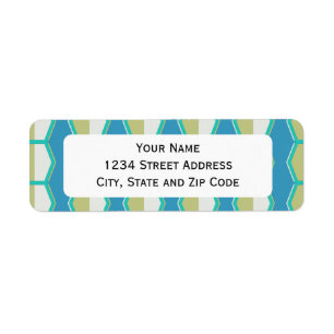 Blue Green Hexagon Retro 70's Pattern