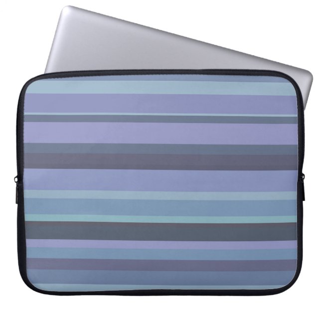 blue-green horizontal stripes laptop sleeve (Front)