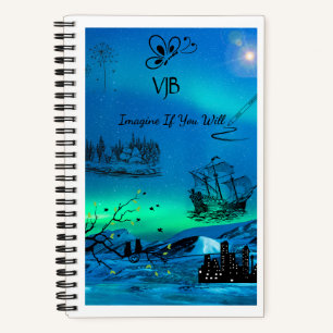 Blue Green Imagine If Notebook