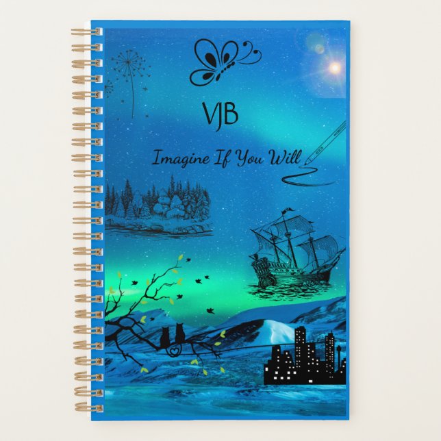 Blue Green Imagine If Planner (Devant)