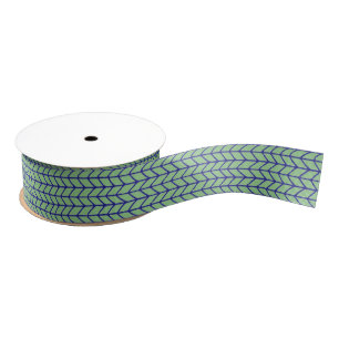 BLUE GREEN KNIT 1.5" Wide Grosgrain Ribbon