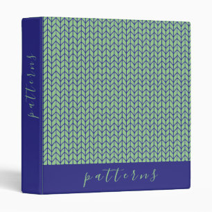 BLUE GREEN KNIT 3-Ring Binder