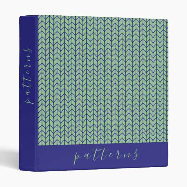 BLUE GREEN KNIT 3-Ring Binder  (Front/Spine)