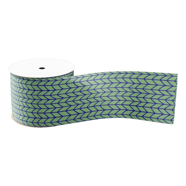 BLUE GREEN KNIT 3" Wide Grosgrain Ribbon (Spool)