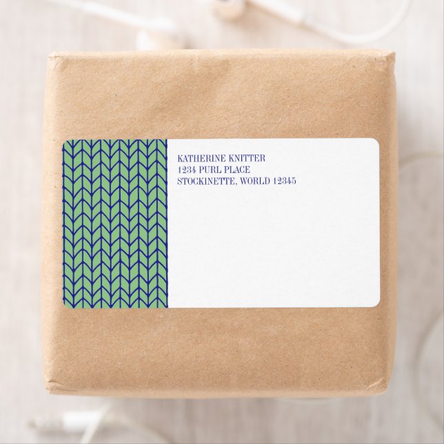 BLUE GREEN KNIT Shipping Address Labels (Insitu)