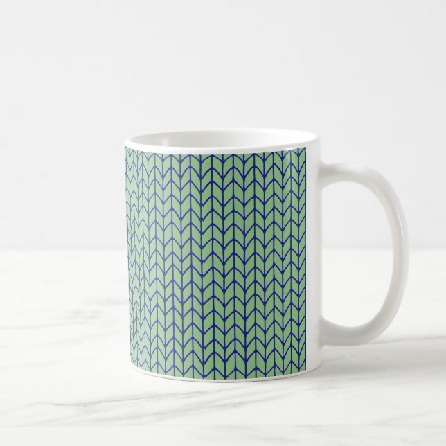 BLUE GREEN KNIT White Mug (Right)