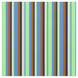 Blue, Green, Lavender, Black, and Brown Coloured Fabric