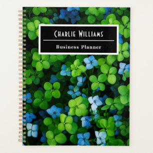 Blue green leaf pattern   Personalized Spiral Planner